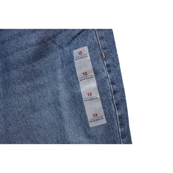 NWT Old Navy Jeans Size 12 Extra High Rise Sky Hi Wide Leg Denim Preppy Boho - Picture 7 of 14